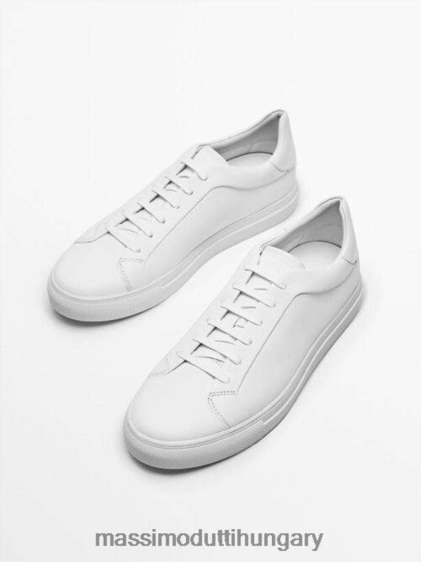 bőr edzőcipők fehér férfiak NXX8V8756 Massimo Dutti