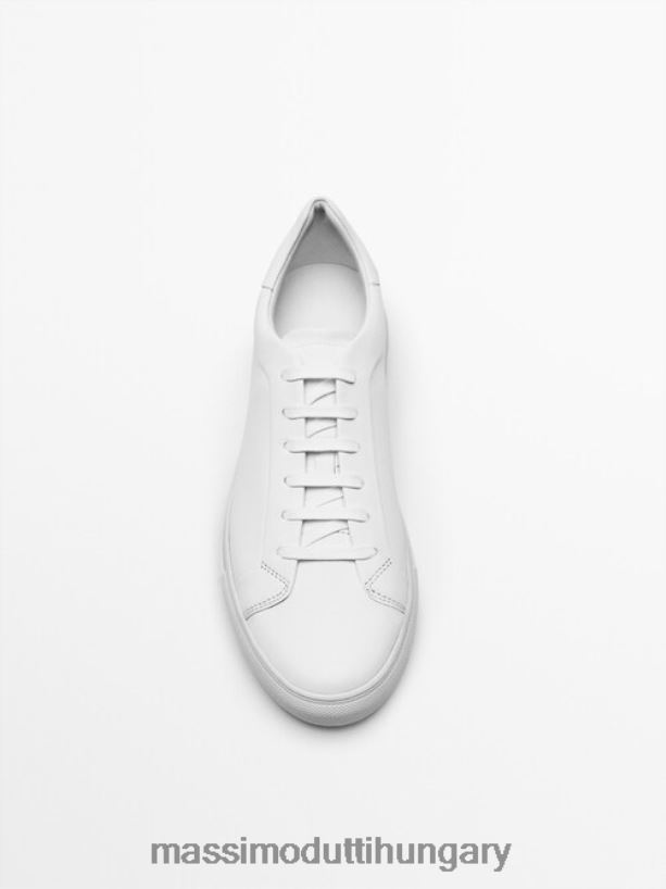 bőr edzőcipők fehér férfiak NXX8V8756 Massimo Dutti