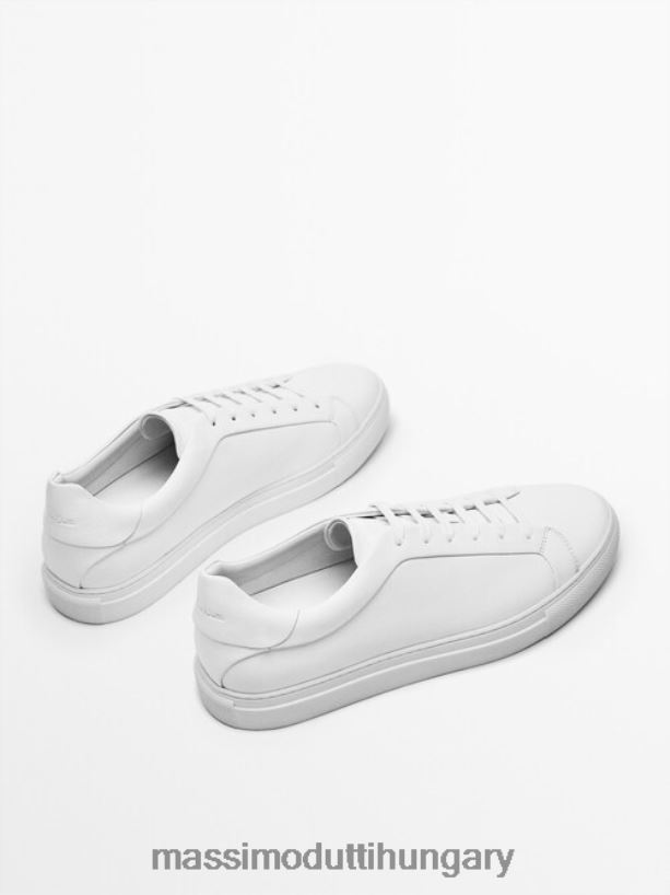 bőr edzőcipők fehér férfiak NXX8V8756 Massimo Dutti