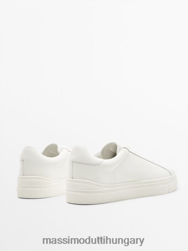 bőr edzőcipők fehér férfiak NXX8V8787 Massimo Dutti