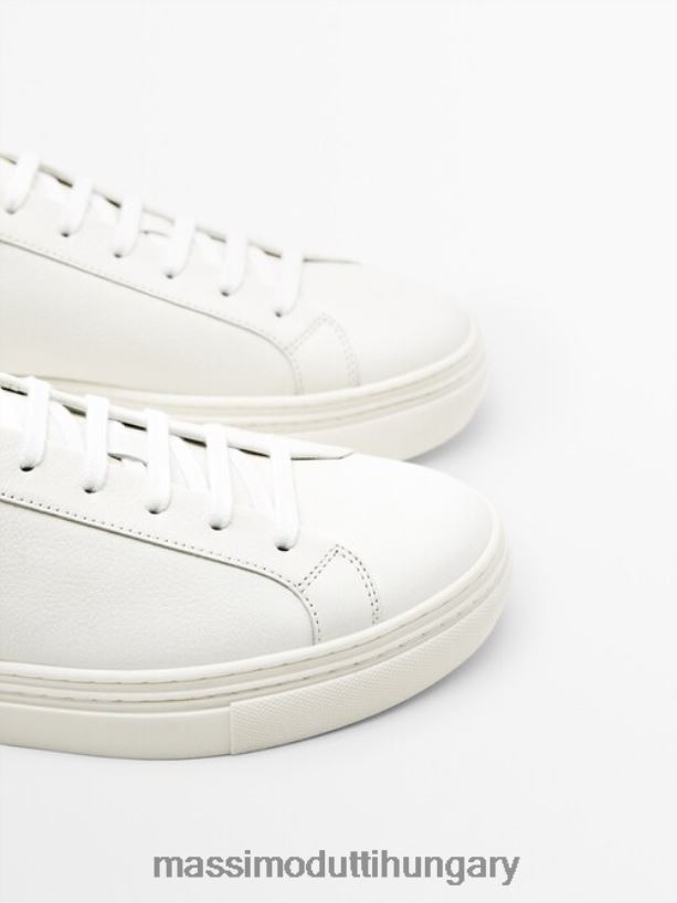 bőr edzőcipők fehér férfiak NXX8V8787 Massimo Dutti