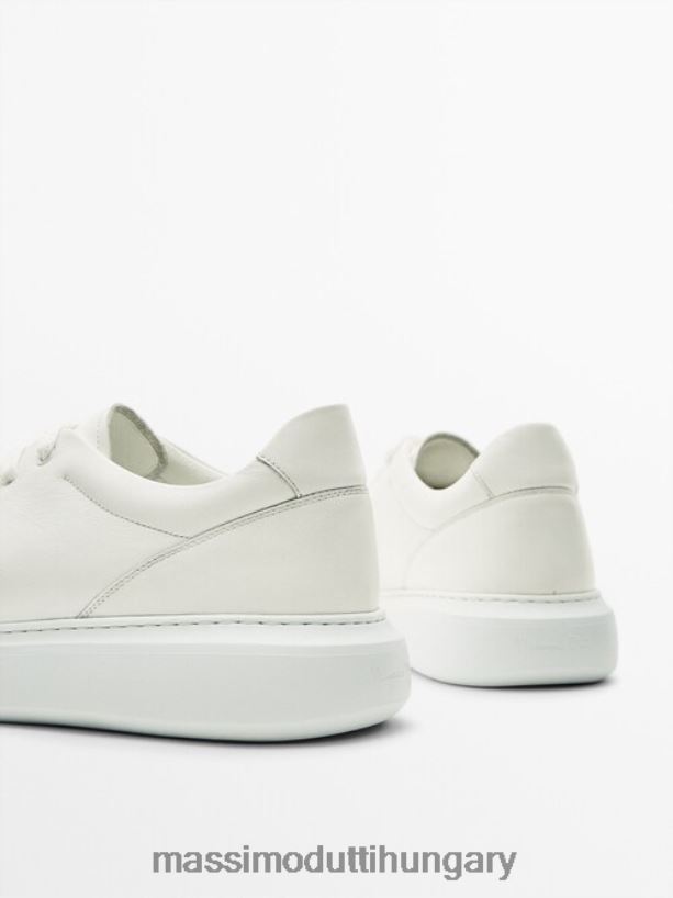 bőr edzőcipők fehér férfiak NXX8V8788 Massimo Dutti