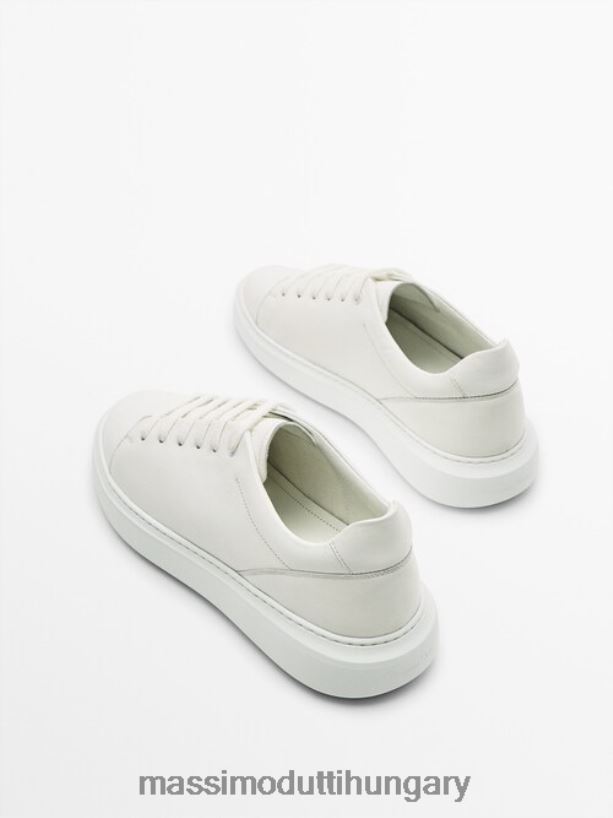 bőr edzőcipők fehér férfiak NXX8V8788 Massimo Dutti