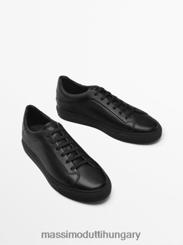 bőr edzőcipők fekete férfiak NXX8V8761 Massimo Dutti