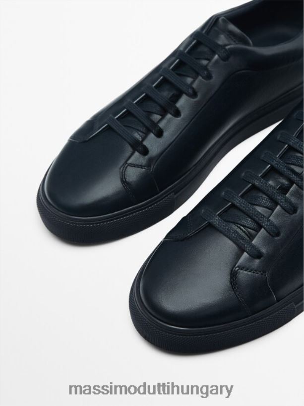 bőr edzőcipők kék férfiak NXX8V8757 Massimo Dutti