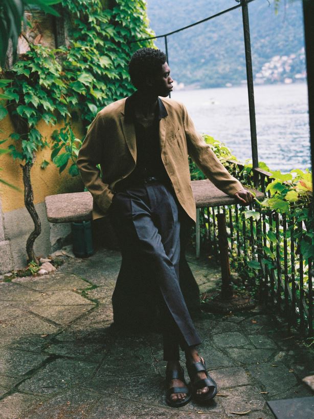 bőr szandál - limitált kiadás fekete férfiak NXX8V8763 Massimo Dutti