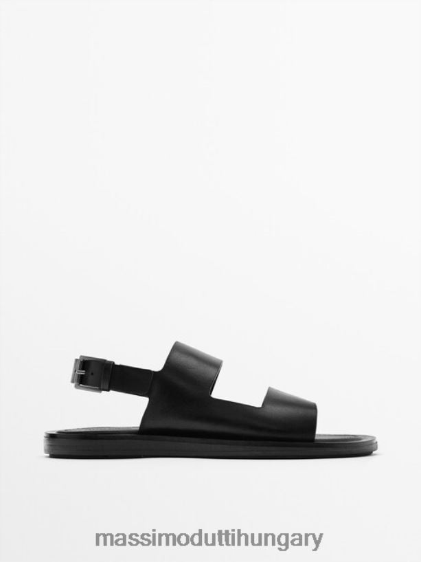 bőr szandál - limitált kiadás fekete férfiak NXX8V8763 Massimo Dutti