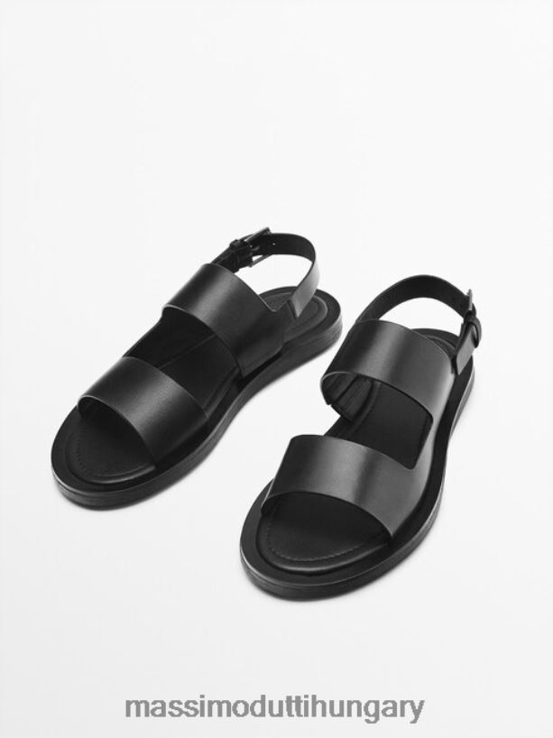 bőr szandál - limitált kiadás fekete férfiak NXX8V8763 Massimo Dutti