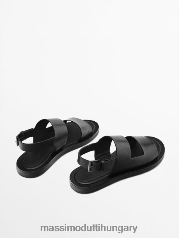 bőr szandál - limitált kiadás fekete férfiak NXX8V8763 Massimo Dutti