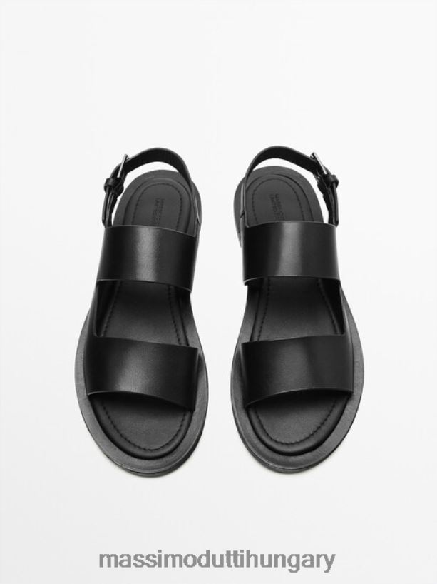 bőr szandál - limitált kiadás fekete férfiak NXX8V8763 Massimo Dutti