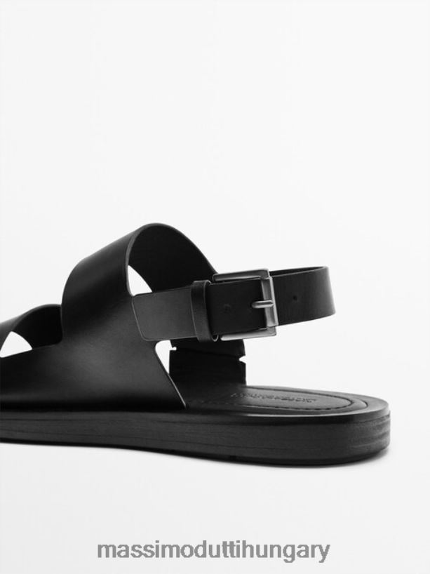bőr szandál - limitált kiadás fekete férfiak NXX8V8763 Massimo Dutti