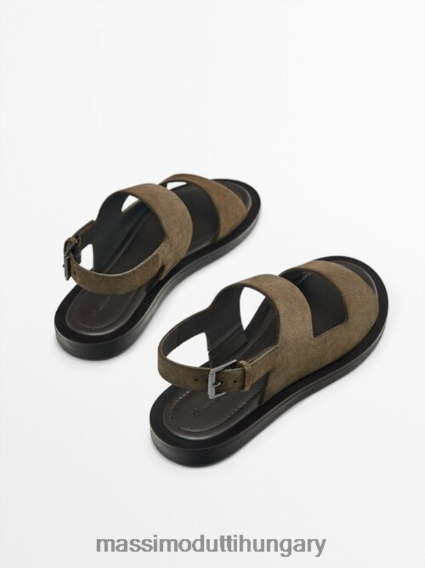 hasított bőr csúszdák nyérc férfiak NXX8V8762 Massimo Dutti