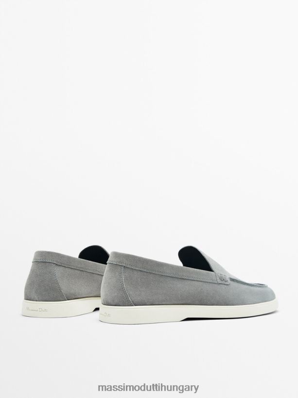 hasított velúr bőr cipők szürke férfiak NXX8V8575 Massimo Dutti