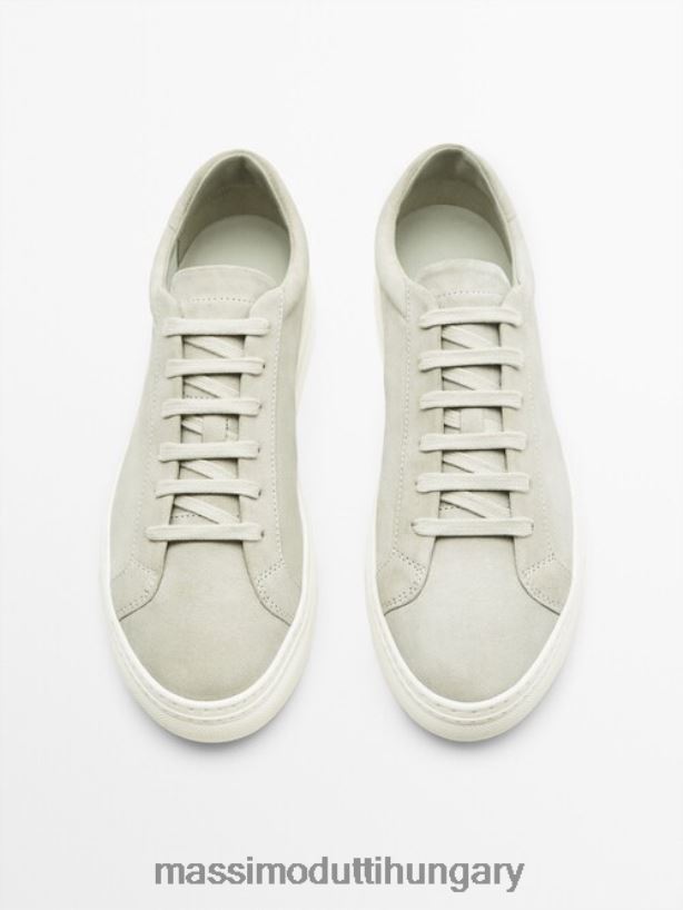 hasított velúr bőr edzőcipő fehér férfiak NXX8V8747 Massimo Dutti