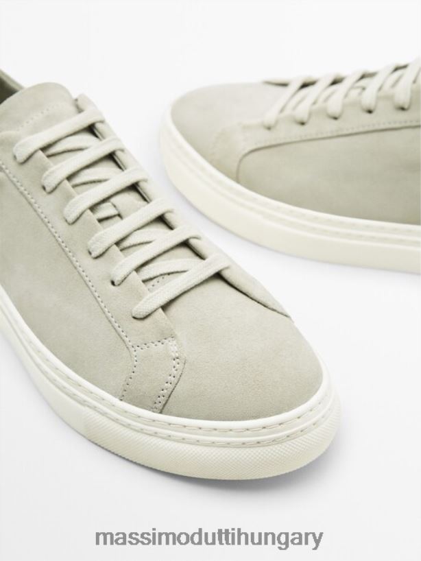 hasított velúr bőr edzőcipő fehér férfiak NXX8V8747 Massimo Dutti