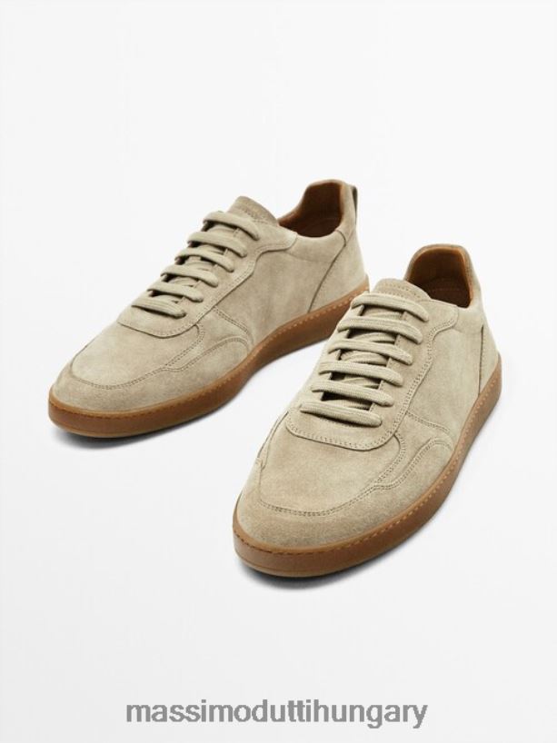 hasított velúr bőr edzőcipő homok férfiak NXX8V8745 Massimo Dutti