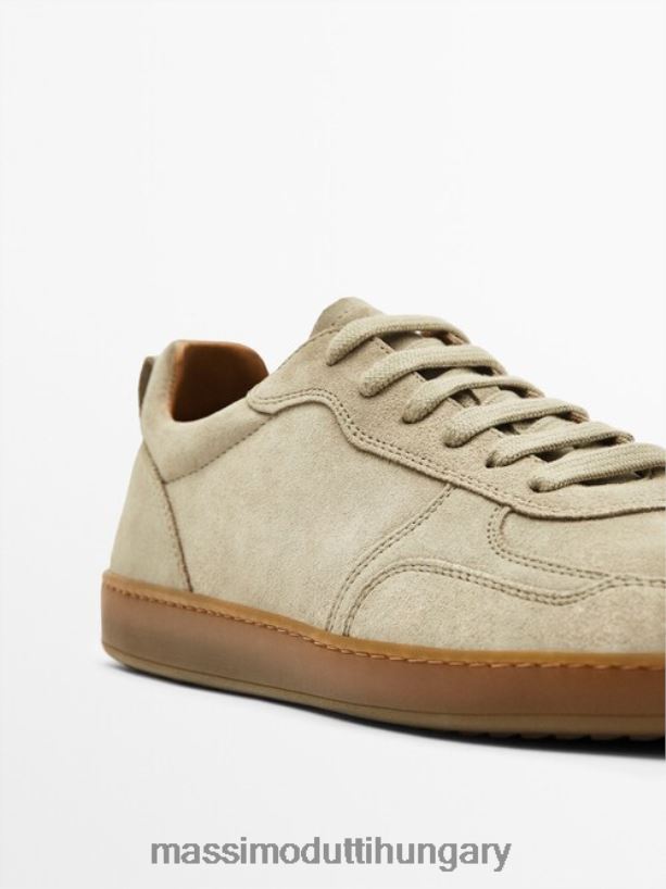 hasított velúr bőr edzőcipő homok férfiak NXX8V8745 Massimo Dutti