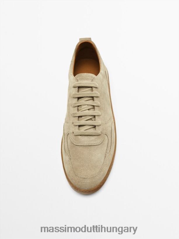 hasított velúr bőr edzőcipő homok férfiak NXX8V8745 Massimo Dutti