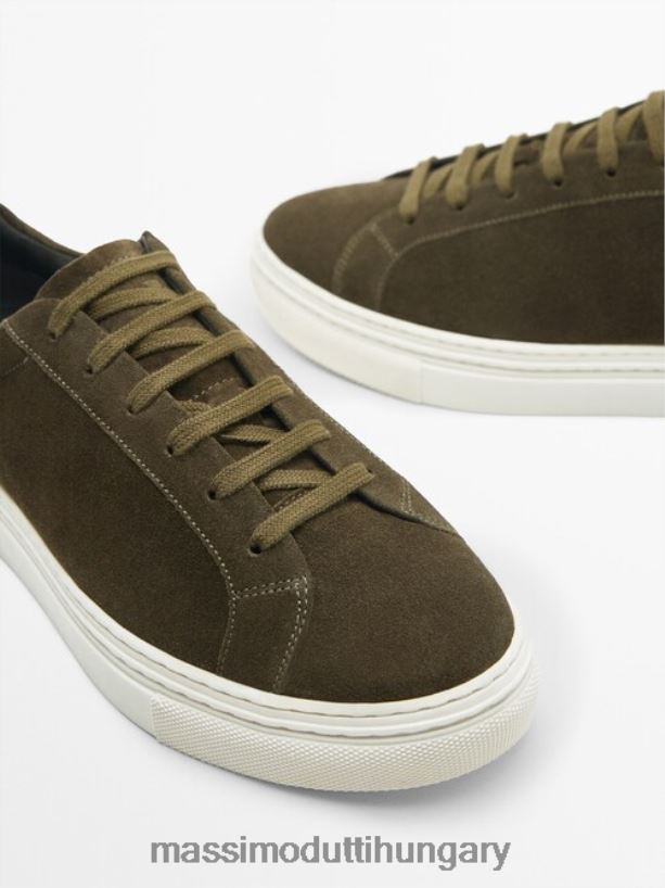 hasított velúr bőr edzőcipő khaki férfiak NXX8V8748 Massimo Dutti