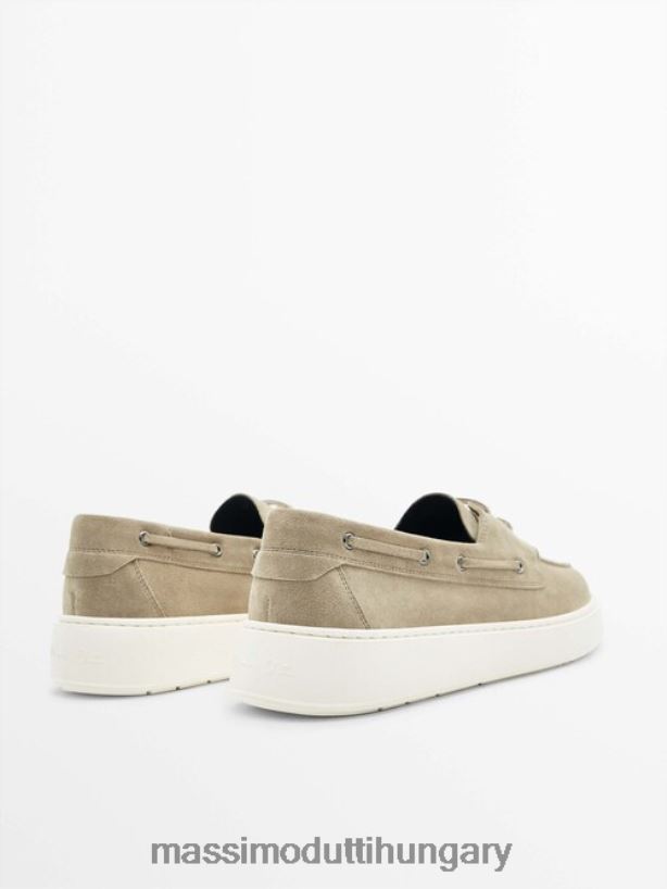 hasított velúr deck cipő homok férfiak NXX8V8780 Massimo Dutti