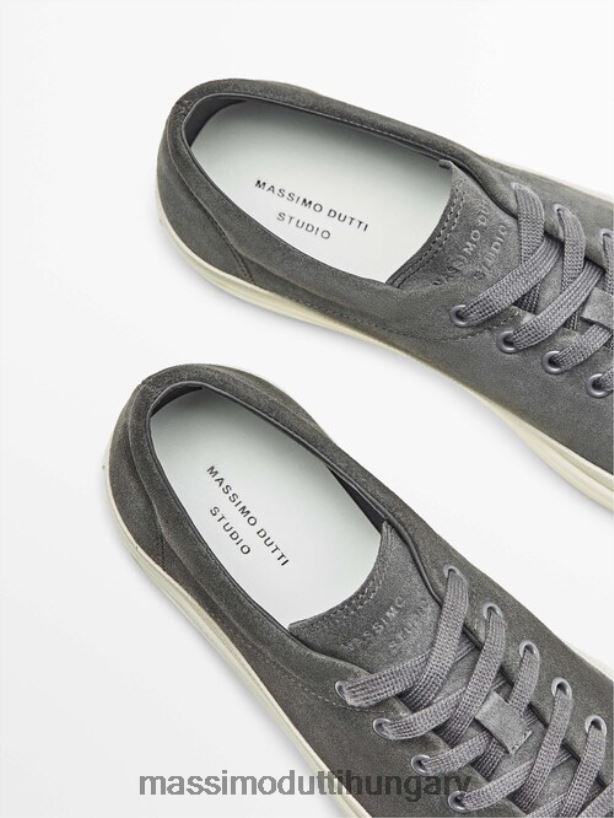 hasított velúr edzőcipő - stúdió szürke férfiak NXX8V8754 Massimo Dutti