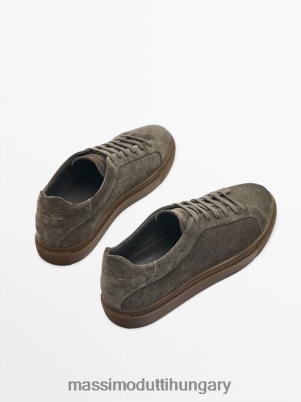 hasított velúr edzőcipő szürke férfiak NXX8V8758 Massimo Dutti