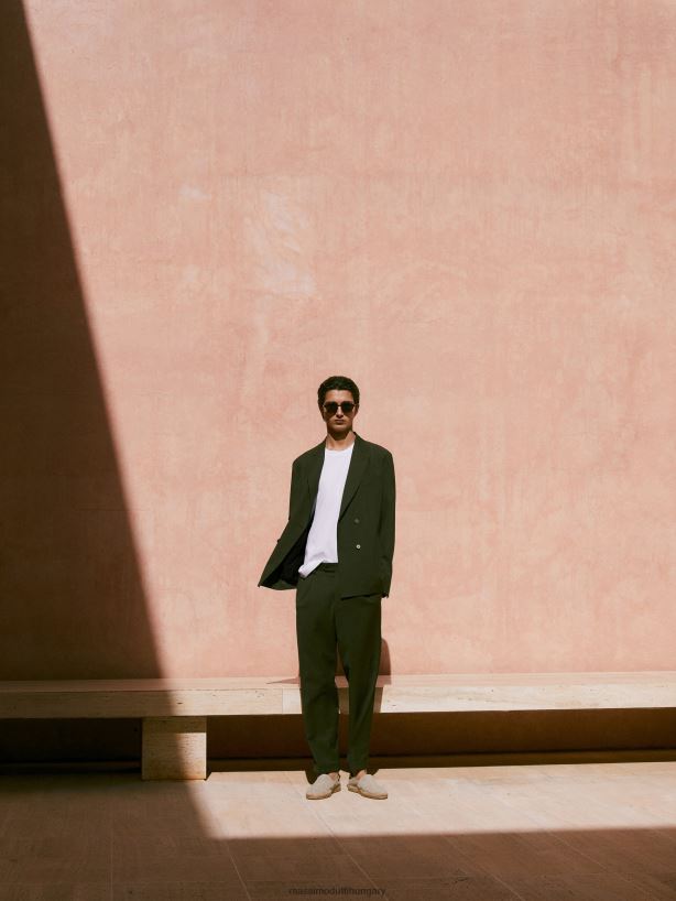 hasított velúr espadrillák kő férfiak NXX8V8766 Massimo Dutti