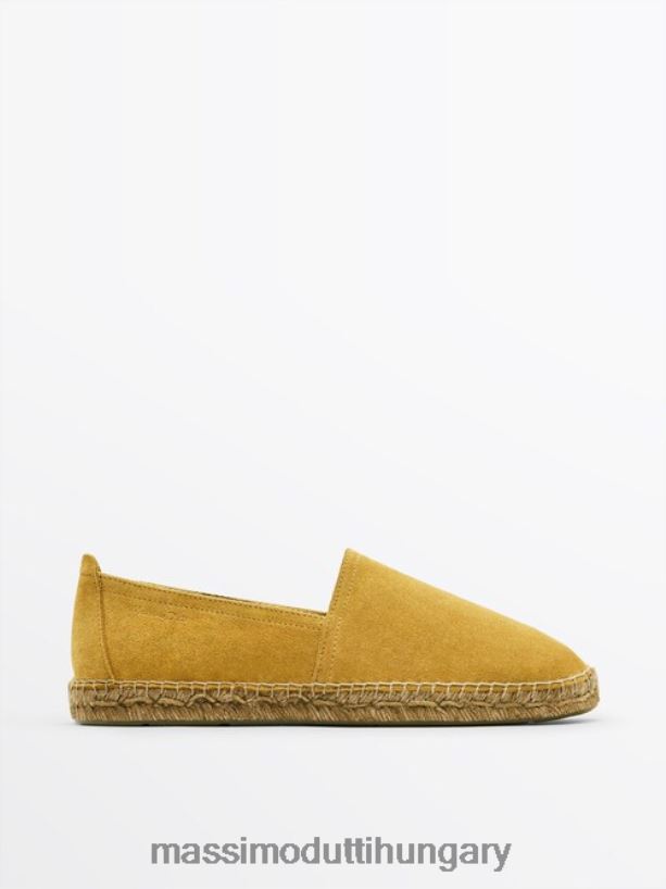 hasított velúr espadrillák mustársárga férfiak NXX8V8768 Massimo Dutti