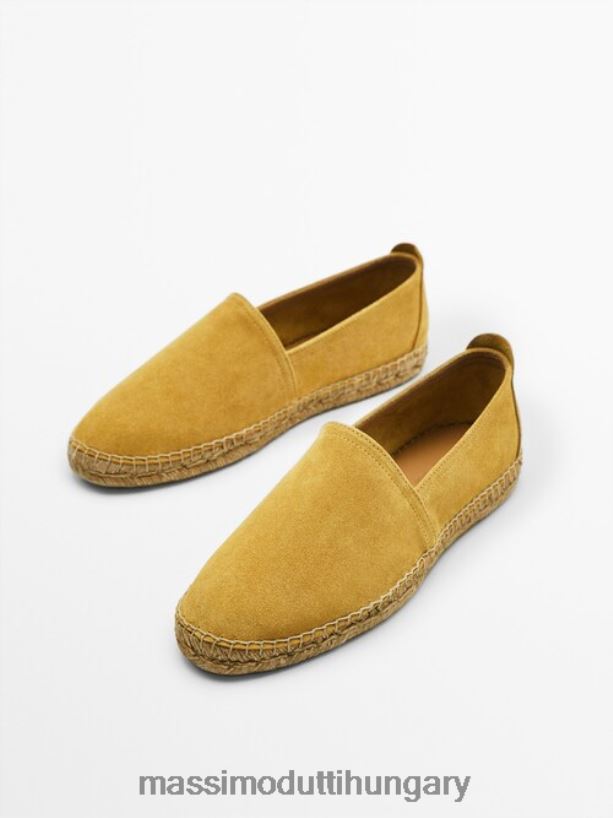 hasított velúr espadrillák mustársárga férfiak NXX8V8768 Massimo Dutti