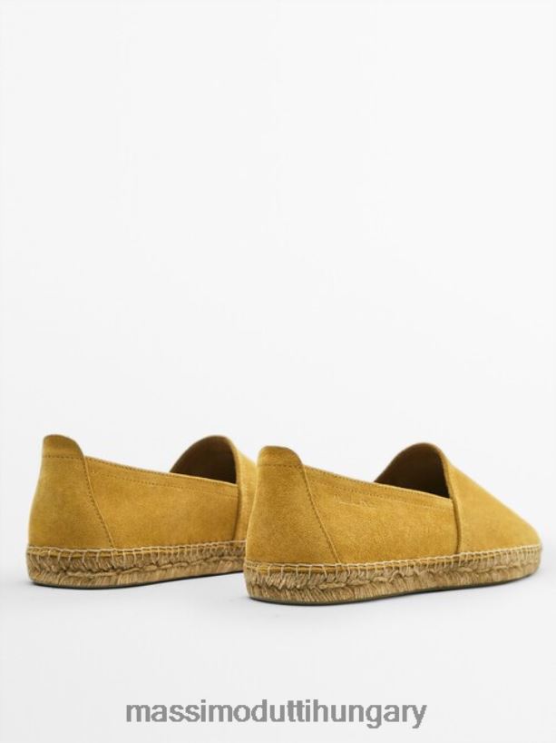 hasított velúr espadrillák mustársárga férfiak NXX8V8768 Massimo Dutti