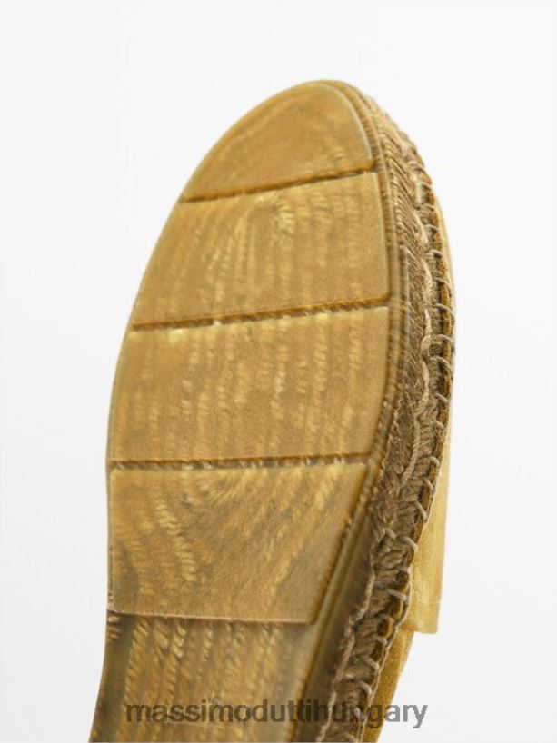 hasított velúr espadrillák mustársárga férfiak NXX8V8768 Massimo Dutti