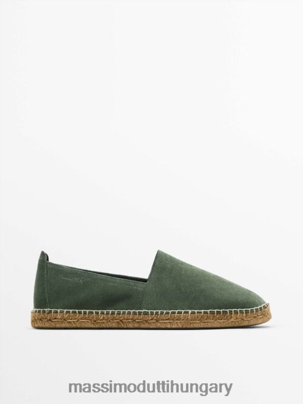 hasított velúr espadrillák zöld férfiak NXX8V8765 Massimo Dutti