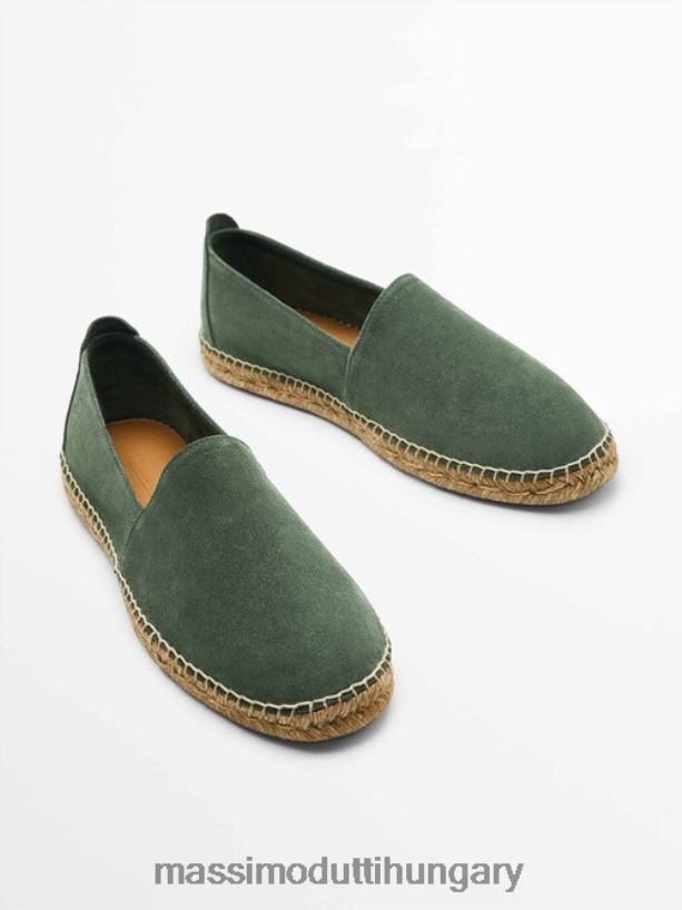hasított velúr espadrillák zöld férfiak NXX8V8765 Massimo Dutti