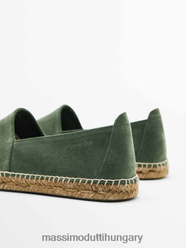 hasított velúr espadrillák zöld férfiak NXX8V8765 Massimo Dutti