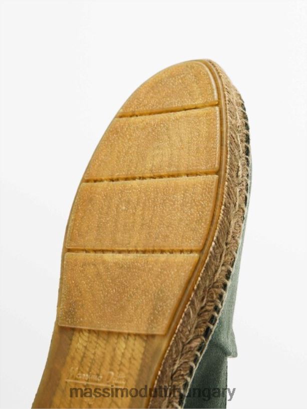 hasított velúr espadrillák zöld férfiak NXX8V8765 Massimo Dutti