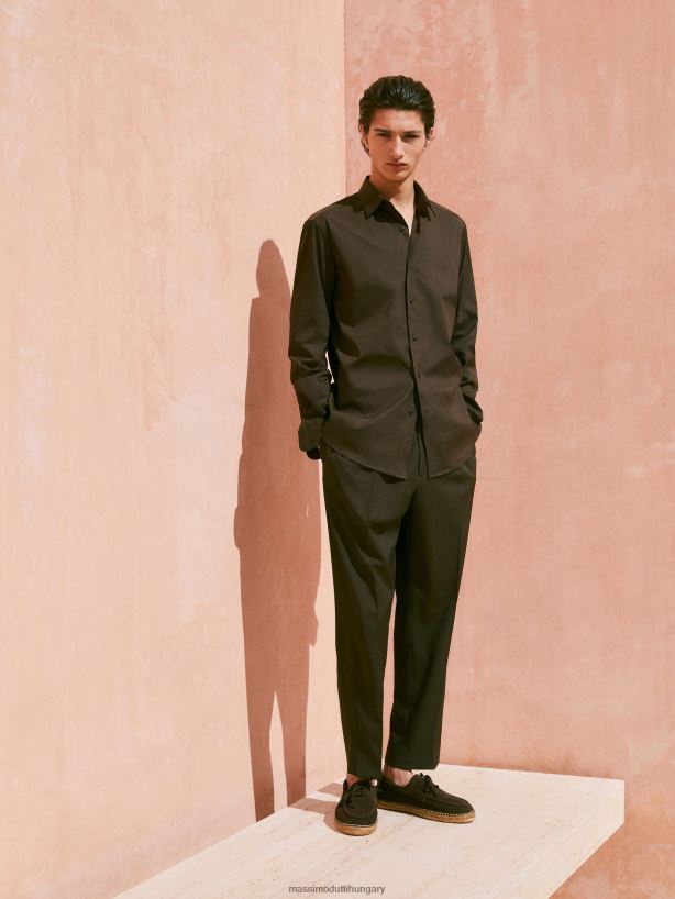 hasított velúr juta deck cipő barna férfiak NXX8V8772 Massimo Dutti