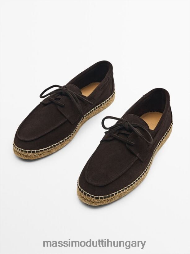 hasított velúr juta deck cipő barna férfiak NXX8V8772 Massimo Dutti