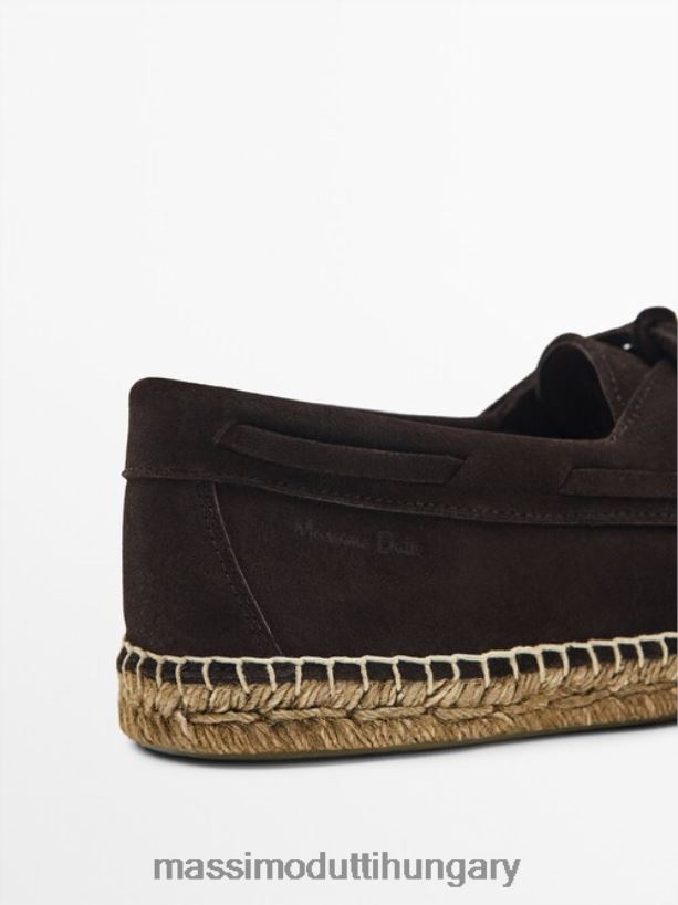 hasított velúr juta deck cipő barna férfiak NXX8V8772 Massimo Dutti