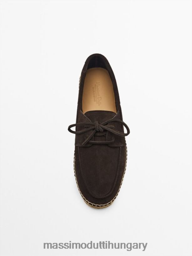 hasított velúr juta deck cipő barna férfiak NXX8V8772 Massimo Dutti