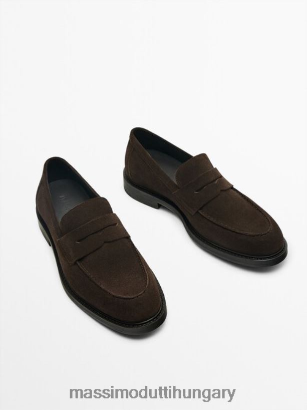 hasított velúr naplopók barna férfiak NXX8V8804 Massimo Dutti