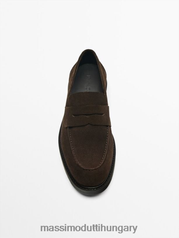 hasított velúr naplopók barna férfiak NXX8V8804 Massimo Dutti