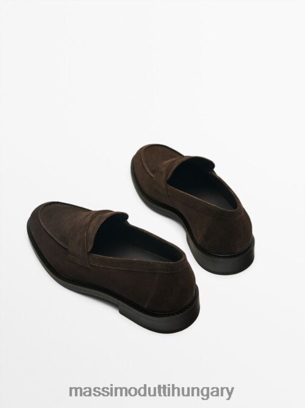 hasított velúr naplopók barna férfiak NXX8V8804 Massimo Dutti