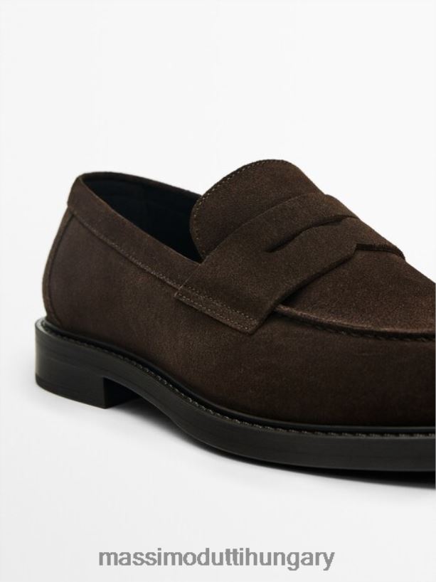 hasított velúr naplopók barna férfiak NXX8V8804 Massimo Dutti