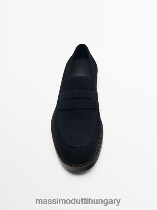 hasított velúr naplopók kék férfiak NXX8V8805 Massimo Dutti