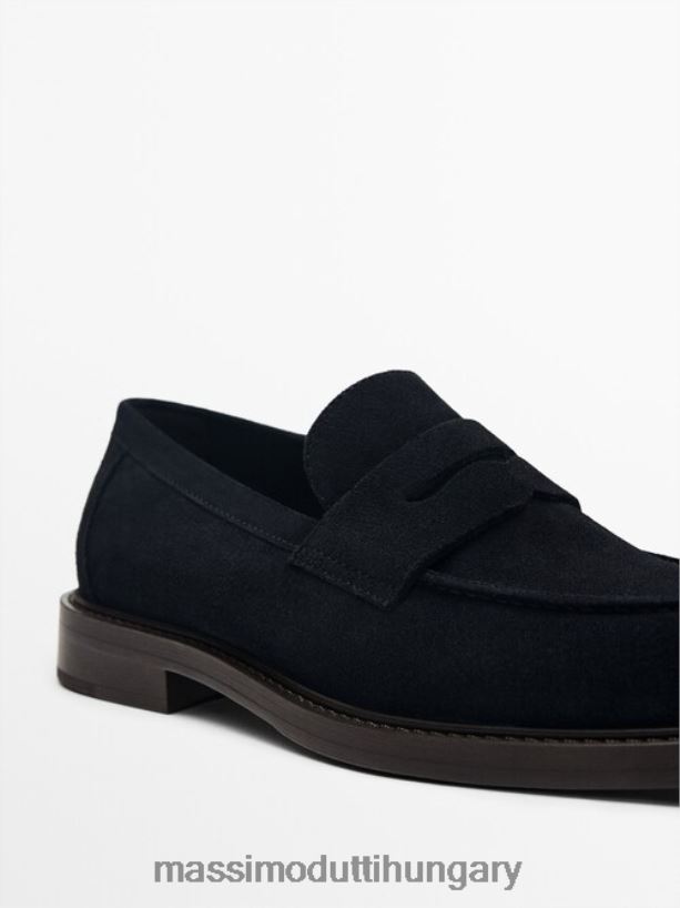 hasított velúr naplopók kék férfiak NXX8V8805 Massimo Dutti