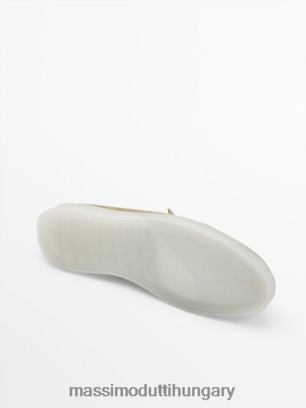 hasított velúr áttetsző naplopók homok férfiak NXX8V8777 Massimo Dutti