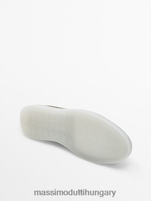 hasított velúr áttetsző talpú naplopók khaki férfiak NXX8V8778 Massimo Dutti