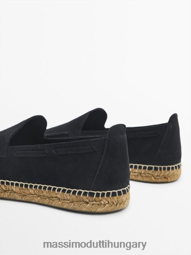 moc toe hasított velúr espadrillák kék férfiak NXX8V8774 Massimo Dutti