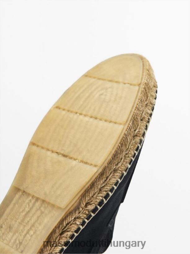 moc toe hasított velúr espadrillák kék férfiak NXX8V8774 Massimo Dutti