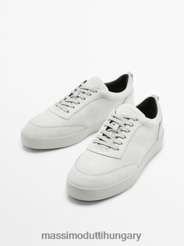 nubuk bőr edzőcipő - stúdió szürke férfiak NXX8V8790 Massimo Dutti